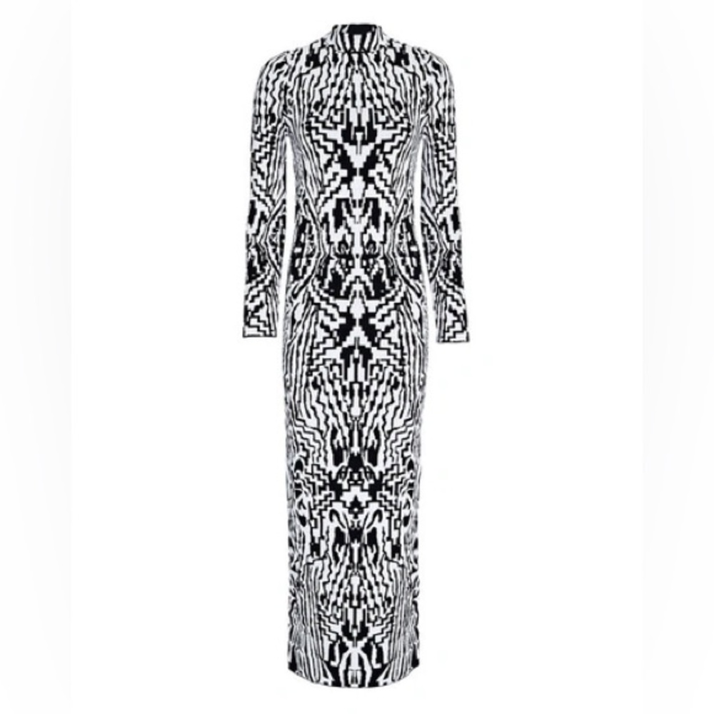 NWT HAYLEY MENZIES AZTEC OPEN-BACK JACQUARD MAXI DRESS size M